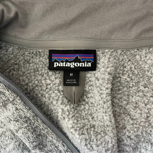 Patagonia Better Sweater Light Gray 1/4 Zip Fleece Sweatshirt Medium Women’s - Picture 8 of 11